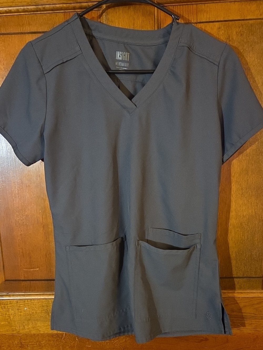 Insight Charcoal V-Neck Short Sleeve Scrub Top